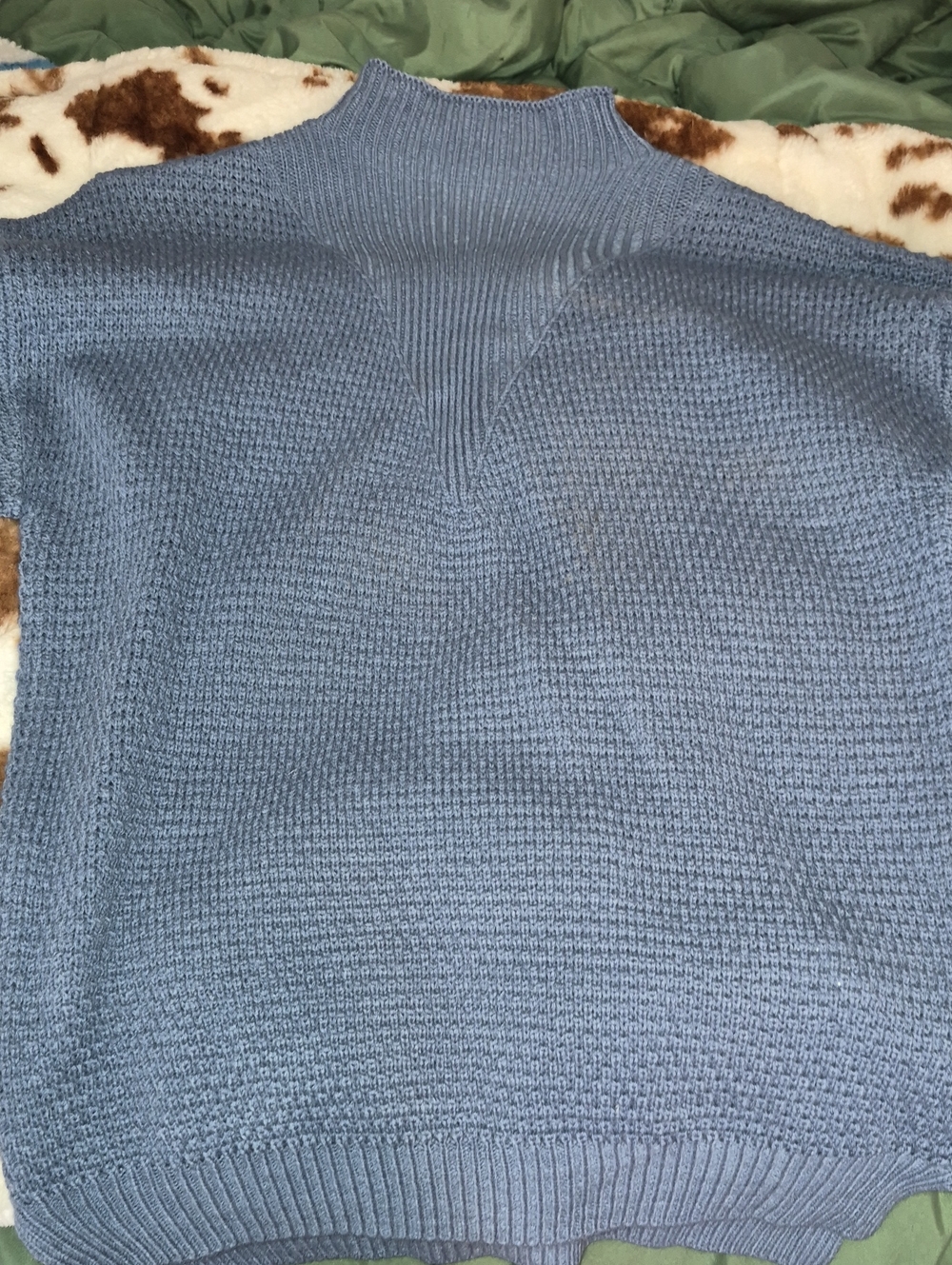 Forever 21 Light Blue Ribbed Knit Sweater